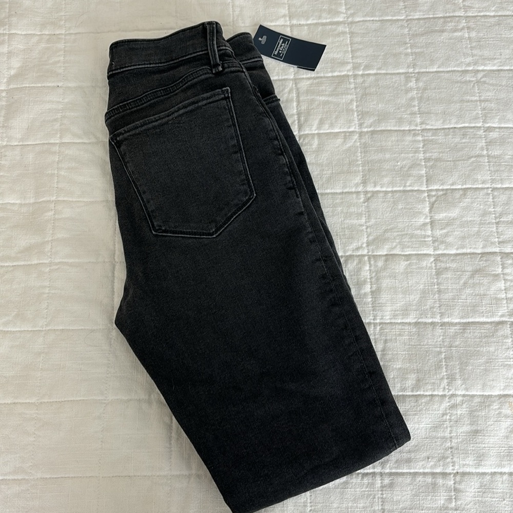 Abercrombie and Fitch Black High Rise Super Skinny Ankle Jeans